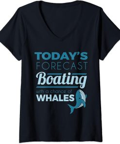 Womens Funny Whale Watching Ocean Water Sailing Marine Biology Orca V-Neck T-Shirt