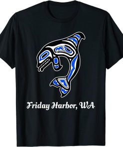 Blue Native American Harbor Friday WA Orca Killer Whale T-Shirt