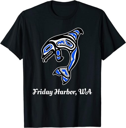 Blue Native American Harbor Friday WA Orca Killer Whale T-Shirt