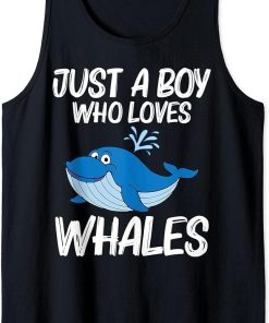 Funny Whale Art For Boys Kids Orca Narwhal Blue Whales Tank Top