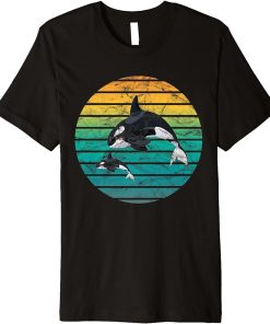 Cool Vintage Sunset Whale Watching - Orca Watching Premium T-Shirt