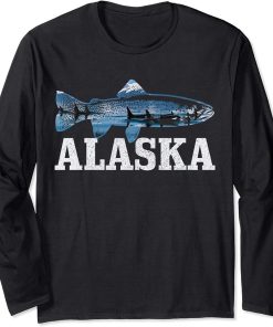 Alaska Trout Salmon Fly Fishing Fish Orca Whale Nature Gift Long Sleeve T-Shirt