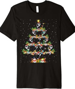 Orca Fish Xmas Tree Lights Funny Santa Orca Christmas Premium T-Shirt