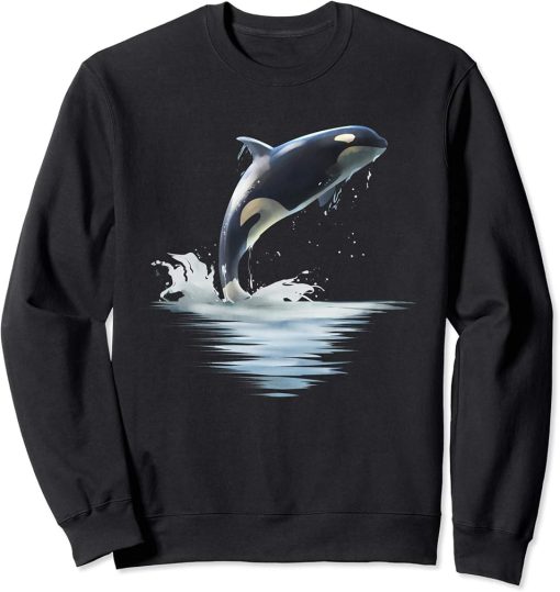 Killer Whale Sweatshirt Jumping Orca Aquatic Sea Ocean Gift